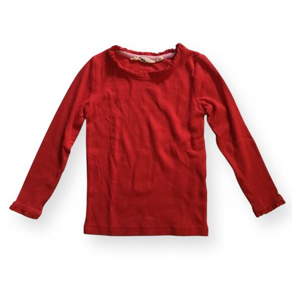 Mini Boden Other - Mini Boden red lace trim ribbed top